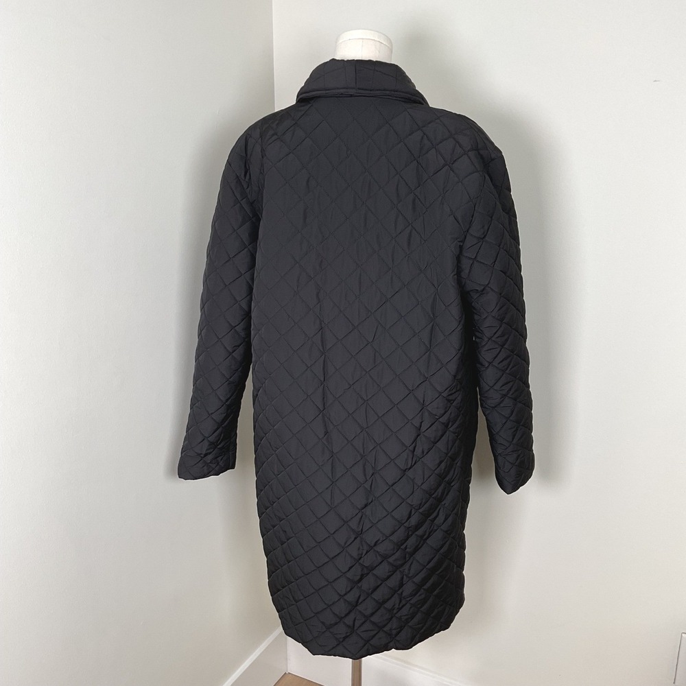 A Pea in the Pod Quilted Shawl Collar Long Coat Jacket Black XS Maternity - Picture 5 of 9